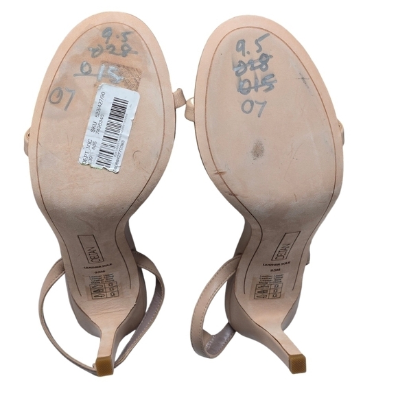 Deltan Nude Genuine Leather Modern Ankle Open Toe Sling Back Heels Size 9.5 M - Picture 6 of 6
